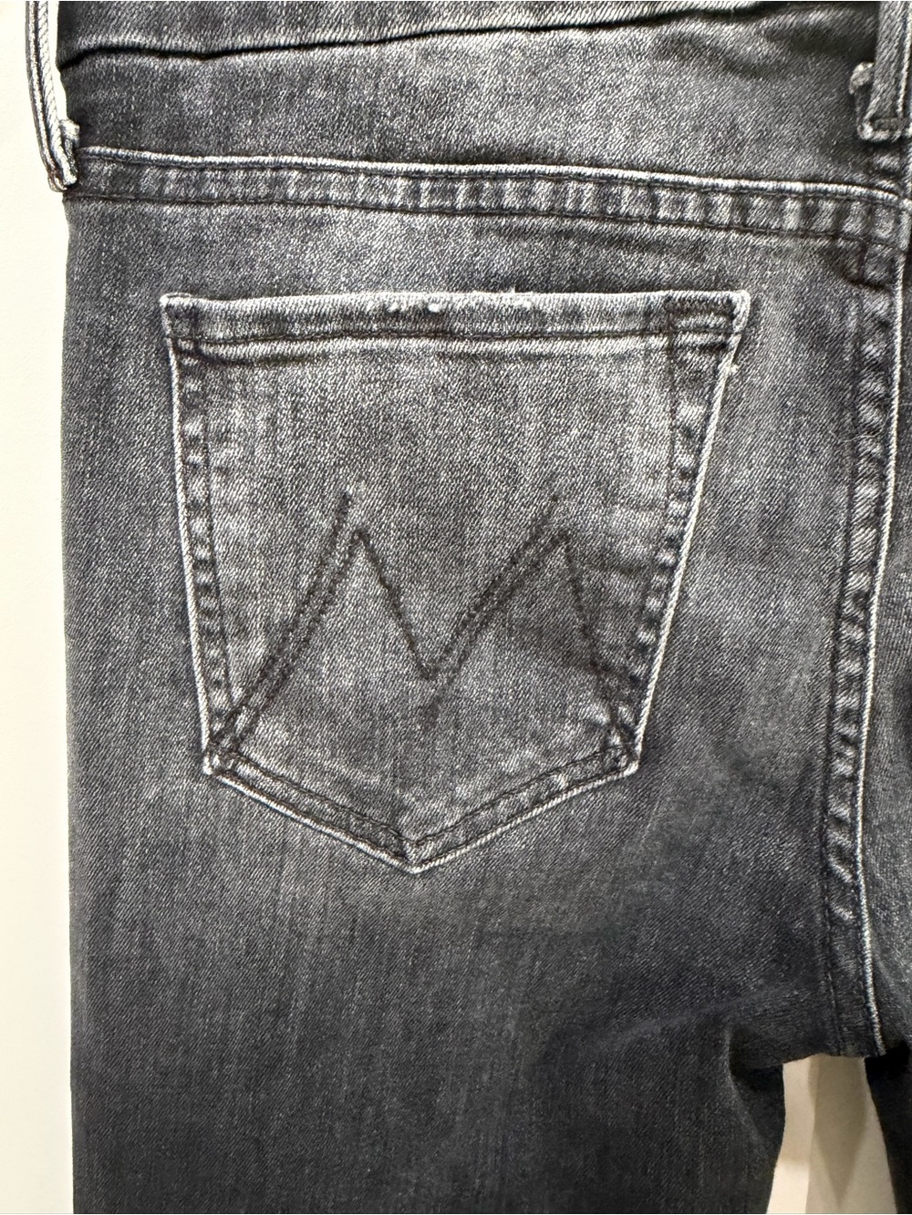 MOTHER The Looker Ankle Undone Hem Jeans - Stealing Shadows Black - Picture 7 of 7